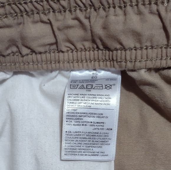 Old Navy Pants Men Size XL Color Tan Cuffed Legs Drawstring Waist Pockets - Picture 5 of 6
